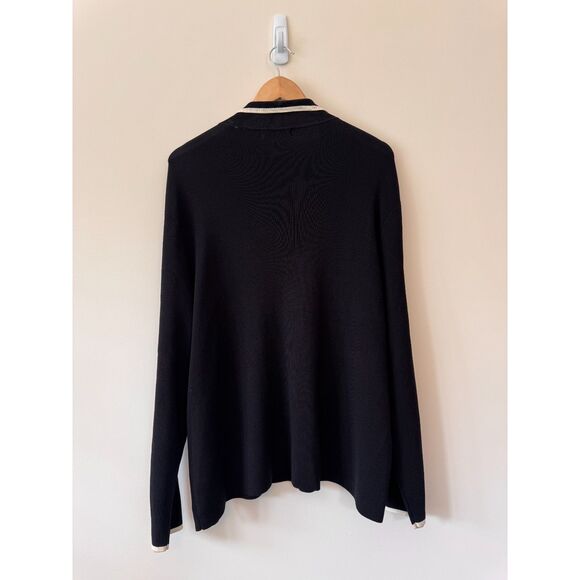 Kate Hill Women's Black Button Cardigan with White Detail Size 2X - Picture 5 of 6